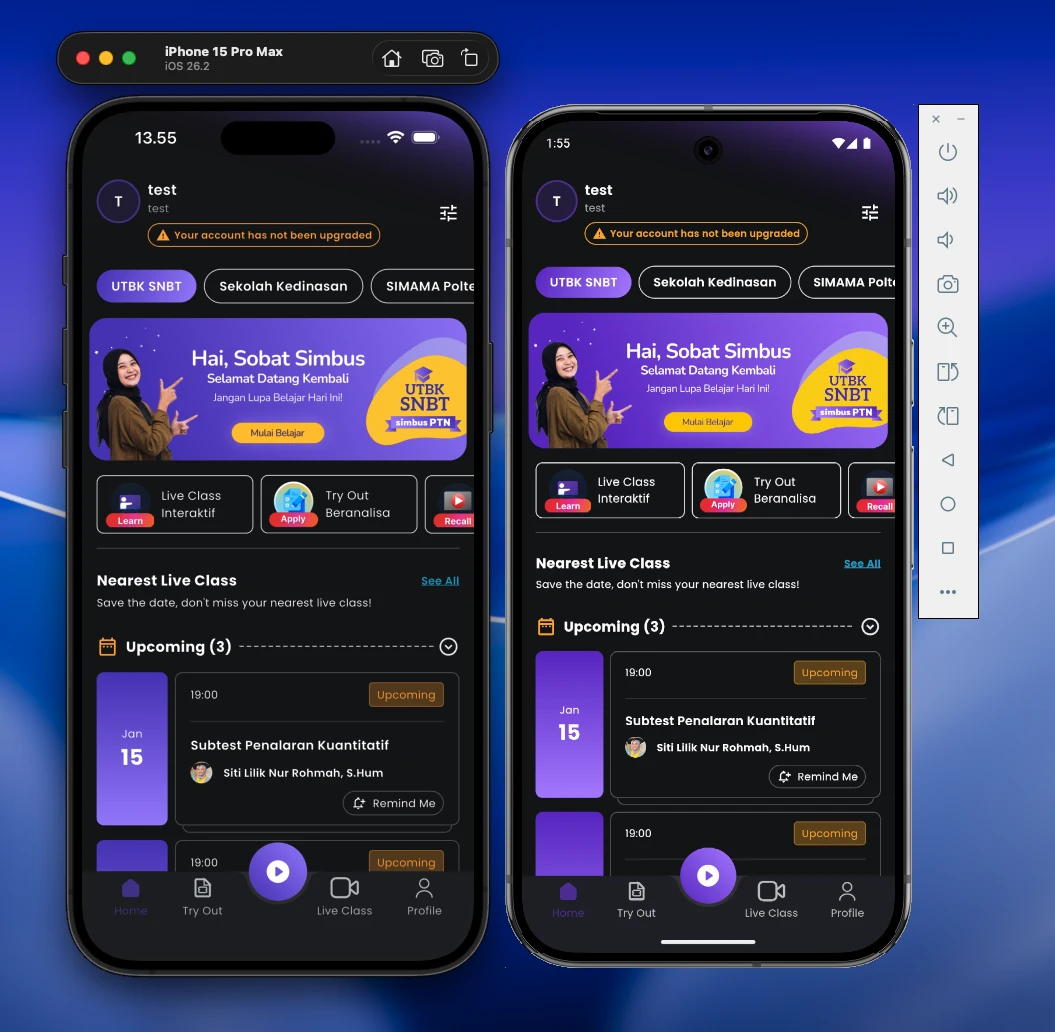 Home Dashboard - UTBK Theme